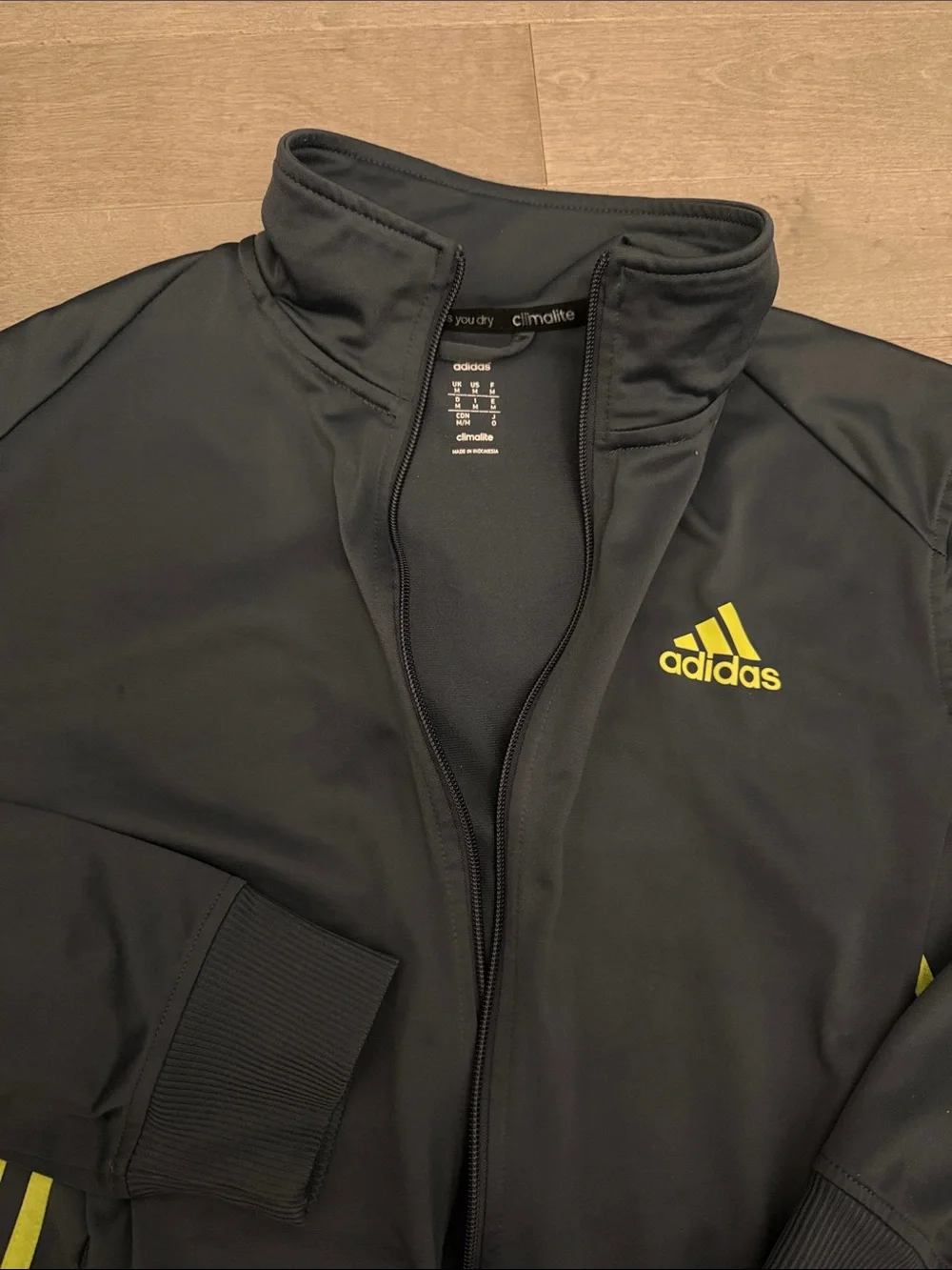 adidas performance  Jacket with Yellow Stripe Accents